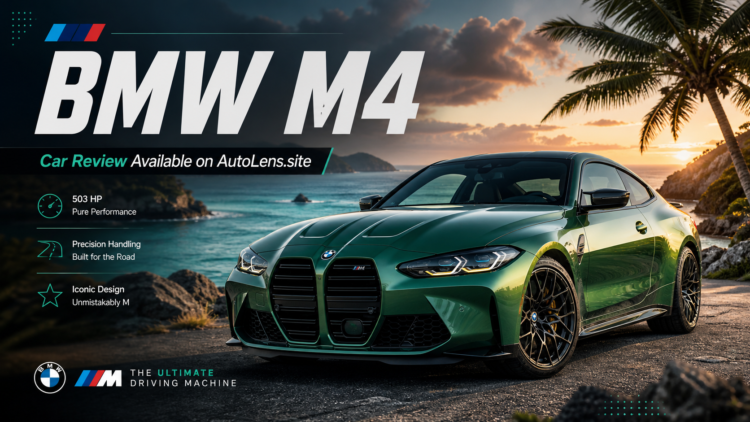 2026 BMW M4 front exterior view in performance coupe stance